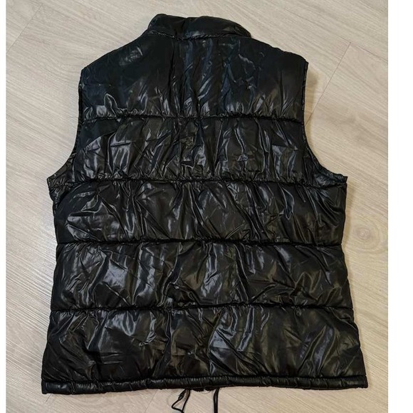 Faded Glory Black Puffer Vest Quilted Zip Front Pockets Size L - Picture 9 of 11